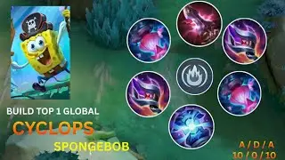 Cyclops SpongeBob Skin Savage Gameplay 😈 Ranked | Best Build Mobile Legends