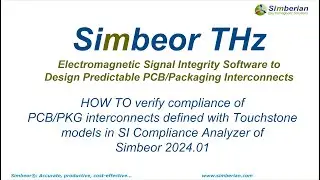 Compliance analysis of PCB/PKG interconnects defined with Touchstone models in Simbeor 2024.01