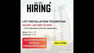 We are hiring Lift Installation Technicians to join our dynamic team at Dubai #dubai #dubailife