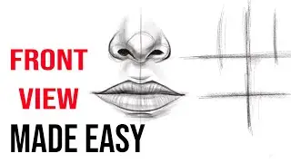 Draw Nose & Lips Perfectly | Easy Front View Guide For Beginners | Nose & Lips Drawing