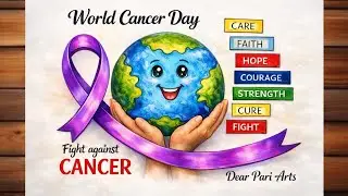 World Cancer Day Drawing/World Cancer Day Poster/How to Draw World Cancer Day/Cancer Awareness Day 