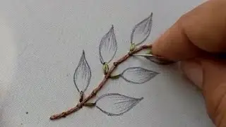 colourful leave vine/beautiful leave hand embroidery/brand new stitches