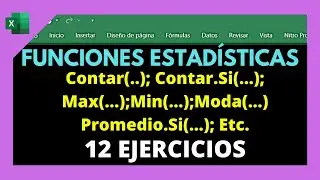 FUNCIONES estadisticas BASICAS  mas UTILIZADOS en excel (12 Ejemplos)
