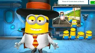 Minion rush Boss Battle ! Magician Minion with Mini Soccer Ball props Vs Meena and Cookie bots