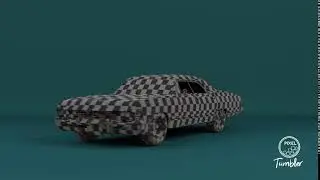Impala 1967 3D Model Clay Material Turntable animation