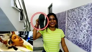 খালি পায়ে salon এ গেলাম🤣||Cysteine hair treatment full details|| Famgirl ||