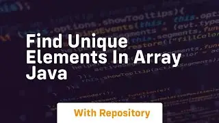 find unique elements in array java