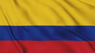 Colombia Flag Waving Animation / free 4k stock footage / 3- min loop