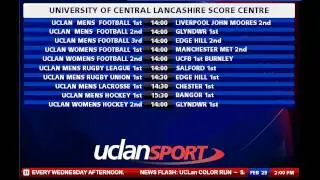 UCLan Score Centre - FIXTURES - 25 February 2015