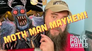 Painting Mothman on Velvet! (My first acrylic painting of 2023)