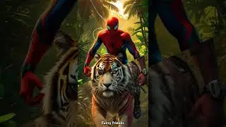 ❤Evolution of spider:Spiderman on a tiger 🐯 @fuzzyfriends-h4r ✅ #shorts #viral #spiderman #cats