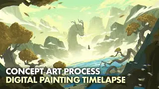 Tangled Lake - Concept Art Digital Painting Timelapse