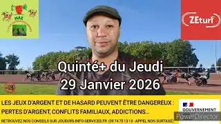 MAX 1-2-3 Turf vos pronostics Quint&eacute;+ du Jeudi 29 Janvier 2026 &lrm;@max1-2-3turfvospronosticsh2