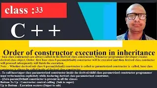 33 0 Zero parameter or Default Constructor is present in all classes C++ in zoom | C++ Programming T