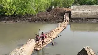 Adventurous Hardware Haul: Crossing the River on a Kawayan Bridge in Balud, Masbate