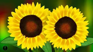 Digital Art Speedart: Sunflower Illustration Background | Relaxing Timelapse Drawing