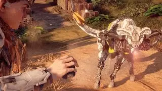 Horizon Zero Dawn gameplay - KILLING A MACHINE With A ROCK (Horizon Zero Dawn tips and tricks)