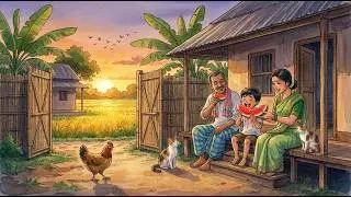 Peaceful Village Evening | Ghibli Style Nostalgic Rural Family Story | Simple Family Moments
