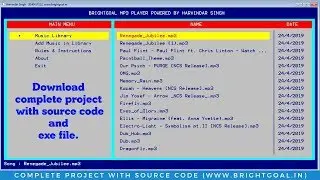 Music Player in c language with source code. Complete C language proejct.