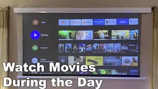 Watch Movies in Any Room!  Screen Pro Electric Retractable ALR Daylight Screen