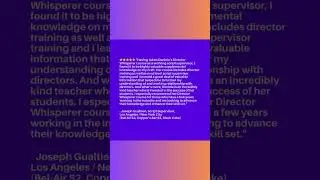Director Whisperer Training Program Testimonials