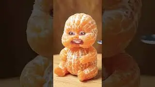Feeding the Cutest Tiny Orange Baby! Food Art Comes toLife#Fruit Art#FoodCarving#Mandarin Baby