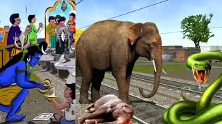 Vagawan#snake  vs train stops the train 🚂 VFX funny videoReal Elephant # Snake # tiger #
