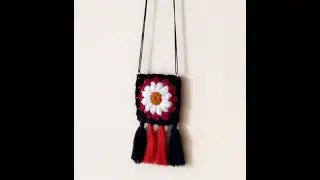 Handmade crochet necklace making tutorial || crochet granny square necklace
