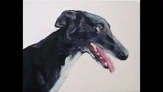 Greyhound Speed Painting Timelapse ~ A gift for Dad