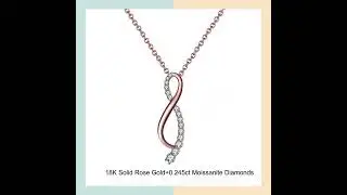18k Solid Gold  Necklace with  Moissanite Diamond - Latest Design BEAUTIFUL Jewelry Collection