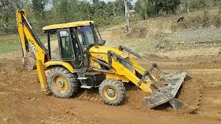 JCB Backhoe Working on Mud - JCB Collecting Mud and Leveling Ground - JCB VIDEO 4