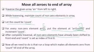 Move all zeroes to end of array | GeeksforGeeks