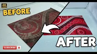 10 Min: Satisfying Rug Washing of Coal-Dirty Patterned Carpet