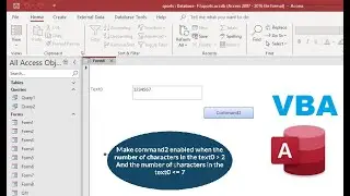 MS access VBA: How to make button enabled based on the number of characters in textbox