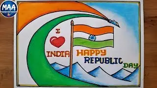 Republic day drawing very easy | How to draw Republic day | Republic day poster drawing #republicday