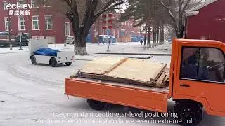  Up Close with Echiev Unmanned Logistics Vehicles in Action in Extreme Cold!