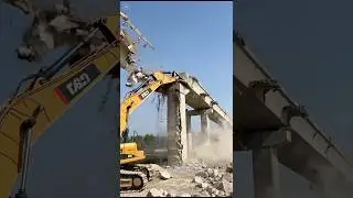 Dangerous Bridge Demolition &ndash; Excavator at Work