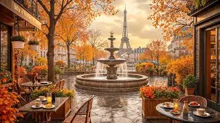 Calm Autumn Morning Jazz 🍂 Paris Coffee Shop Ambience ~ Relaxing Jazz Music for Study & Focus