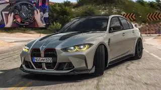 BMW M3 CS G80 Вождение в горах Санта-Моники &mdash; Assetto Corsa | Моза R16