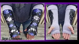 FOR SALE - Large Black with Purple and Premium Light Purple Diamonds Gauntlets - JayeCreations