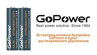 Вставляем солевые батарейки GoPower в пульт дистанционного управления