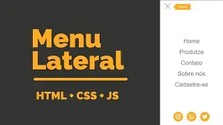 MENU LATERAL - HTML, CSS e JS | Aprenda aqui
