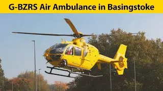 Hampshire and Isle of Wight Air Ambulance G-BZRS responding to an incident in Basingstoke