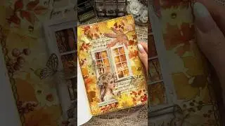 ASMR fall spread🍁🍂🤎✨|#asmr #journaling #journal #scrapbooking #journalwithme #fall #autumn #fyp