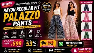 Rayon Regular Fit Palazzo Pants 🛍️👉(+919959342116 Free COD) #plazo #pants #fashion #womens #trending