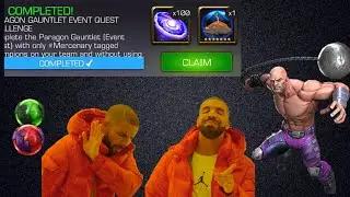 Best Mercenary Team For Paragon Gountlet Itemless Run , Deathless King Groot Piece mcoc hearthacker