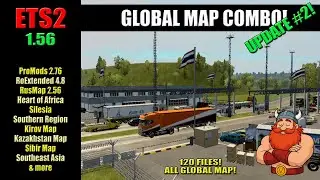 🔥 GLOBAL MAP COMBO for ETS2 1.56 🚛 ProMods, RoEx, Brazil, Asia, Russia, Iceland 🛠️ Links y Gu&iacute;a 🌏