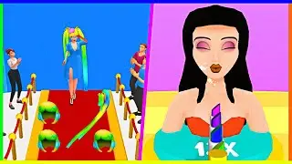HAIR CHALLENGE Vs LIPSTICK STACK RUNNER Game  👩🏻&zwj;🦰🆚💄 Gameplay Android,ios New Game 3D #1
