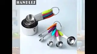 10 PCS STAINLESS STEEL MEASURING CUPS AND SPOONS
