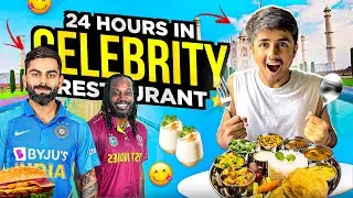 Eating At Celebrity Restaurants 👩‍🍳 For 24 Hours⏰ Challenge  - Mann Vlogs